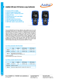 Thumbnail of document Data Sheet - 209/210 Series Loop Calibrator